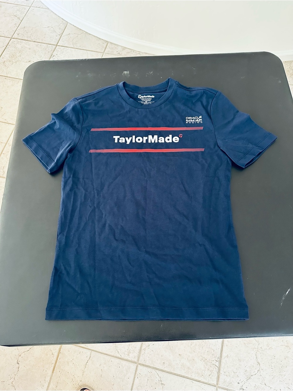 TaylorMade Navy Short-Sleeve Logo Tee with Red Accent Oracle x Red Bull Mens XS